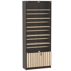 Витрина серии "Смок" №1-ДП-800 (с доп. полками), Дуб Венге и Дуб Сонома