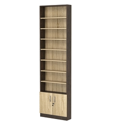 Стеллаж из ДСП с 7-ю полками 150x600 мм серии LEVEL-7 №2 (З/C - ДВП), Дуб Венге + Дуб Сонома