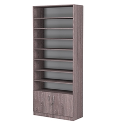 Стеллаж из ДСП с 8-ю полками 400x900 мм серии LEVEL-8 №14 (З/C - ДВП), Ясень Анкор темный