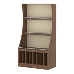 Стеллаж Гарант низкий №2-3-900-О с ограничителями, Орех + Крем Вайс