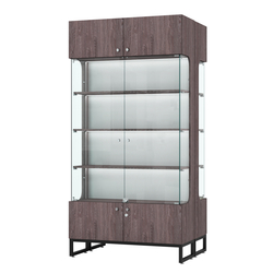 Витрина Монти №5-П двусторонняя, Ясень Анкор темный