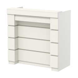 Торговый кассовый прилавок выкатной с утопленным фасадом №УФК-1-1, Белый