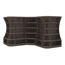 Угловой высокий стеллаж ГАРАНТ №4-О с ограничителями, Дуб Венге