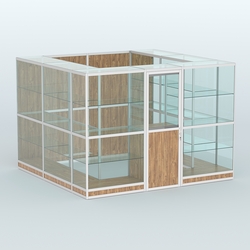 Павильон из профиля пристенный №9г (6,75 кв. м), Дуб Канзас коричневый