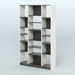 Стеллаж из ДСП серии ЛОФТ №12-2 с полками ДСП, Белый и Черный