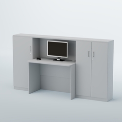 Ресепшен с тумбами и дверками ВЕГА №1, Белый