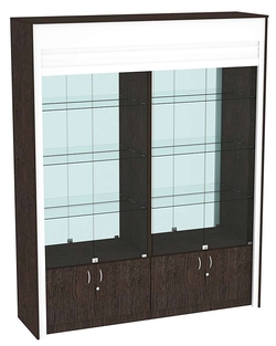 Торговая витрина двухсекционная с рольставнями ЭКДВ-300-3, Дуб Венге