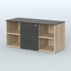 Тумба сервисная Некста, цвет вяз + белый, Дуб Сонома + Черный