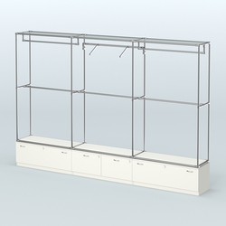 Торговая система ХРОМ без ДСП 3600 мм №8 с тумбами Т-11, Т-15 и поручнями, Белый