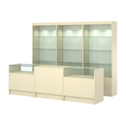 Комплект витрин ЭК-01 и прилавков ЭК-2, Крем Вайс