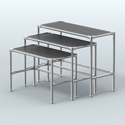 Комплект столов №1-4 с полками ДСП 16мм, Черный