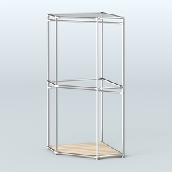 Угловой стеллаж Хром №5 с поручнями, Дуб сонома