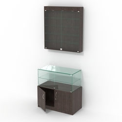 Комбинированный прилавок-витрина с распашными дверками КПВ-01-03, Дуб Венге