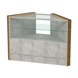 Недорогой прилавок угловой с декоративными молдингами №ПДМ-9, Метрополитан Грей