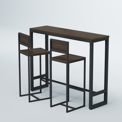 Комплект барный стол "Кофе-брейк" №9 и стулья, Дуб Венге