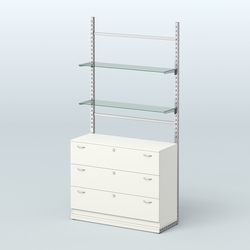 Система ЭЛЕГАНТ №9 без ДСП с тумбой T13 (1200 мм), Белый