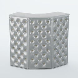 Ресепшен БАРОН №4 (карета золото), Серый + Экокожа серебристая