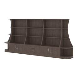 Пристенный низкий стеллаж ГАРАНТ №3, Дуб Венге