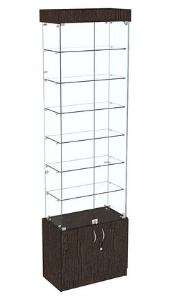 Узкая витрина с верхней подсветкой ИСТРА №31-600, Дуб Венге