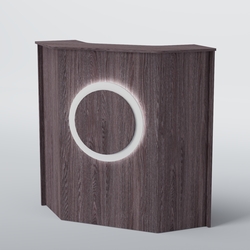 Ресепшен угловой КРУГ №2, Ясень Анкор темный