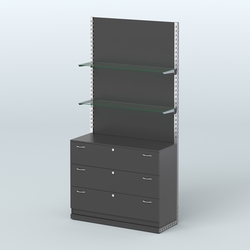 Система ЭЛЕГАНТ №9 с ДСП и тумбой T13 (1200 мм), Черный
