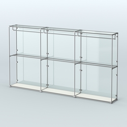 Торговая система ХРОМ (задняя стенка - стекло) 3600 мм с поручнями №1, Белый