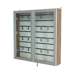 Витрина настенная №4-1Б закрытая с экономпанелью серии Collecto, Дуб Канзас коричневый