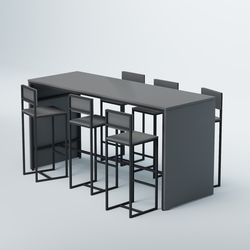 Комплект барный стол "Кофе-брейк" №4 и стулья, Темно-Серый