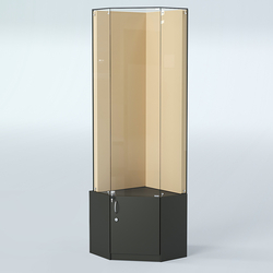 Угловая витрина для медалей ИС-333-А (задняя стенка бархат), Черный