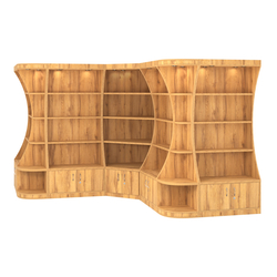 Угловой высокий стеллаж ГАРАНТ №4, Дуб Золотистый