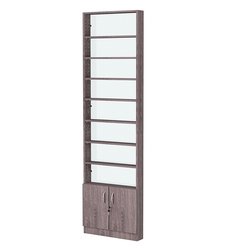 Стеллаж из ДСП с 7-ю полками 100x600 мм серии LEVEL-7 №1-1 (З/C - СТЕКЛО), Ясень Анкор темный