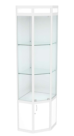 Витрина из профиля пятигранная угловая №1 , Белый