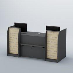 Ресепшен Атлант с фасадными наклонными экономпанелями №4, Темно-Серый