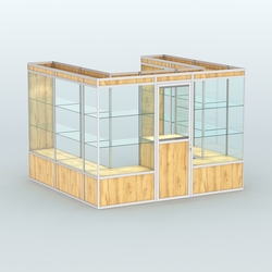 Павильон из профиля пристенный №5б (6,75 кв. м), Дуб Золотистый