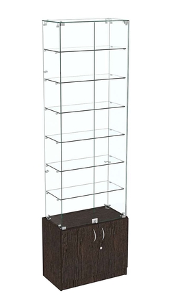 Узкая витрина с прозрачными стенками ИСТРА №33-600, Дуб Венге