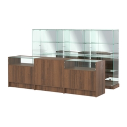 Комплект низких витрин ХП-07 и прилавков ЭК-2, Орех