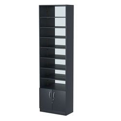 Стеллаж из ДСП с 7-ю полками 300x600 мм серии LEVEL-7 №5-1 (З/C - ЗЕРКАЛО), Антрацит