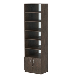 Стеллаж из ДСП с 5-ю полками 400x600 мм серии LEVEL-5 №7-2 (З/C - ЗЕРКАЛО), Дуб Венге