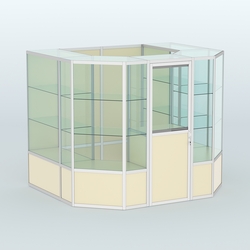 Павильон из профиля пристенный №7б (4,32 кв. м), Крем Вайс