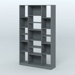 Стеллаж из ДСП серии ЛОФТ №12-2 с полками ДСП, Темно-Серый