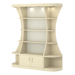 Пристенный высокий стеллаж ГАРАНТ №1, Крем Вайс + Белый