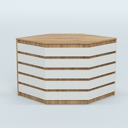 Стол-ресепшен серии ПРАЙМ №3А угловой, Дуб Канзас коричневый + Белый