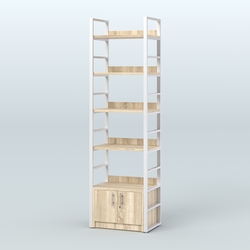 Торговый стеллаж малый STRONG - АЛЬФА №1, Дуб Сонома + Белый