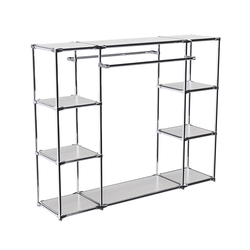 Хромированный стенд-вешало TD-45 №1-3 Хром с полками ДСП 16мм, Ясень Анкор светлый - U31104