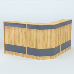 Ресепшен серии ПРАЙМ №5Б угловой, Дуб Золотистый и Темно-Серый