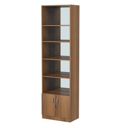 Стеллаж из ДСП с 4-мя полками 350x600 мм серии LEVEL-4 №6-2 (З/C - ЗЕРКАЛО), Орех