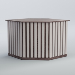 Ресепшен - стол угловой серии ПРИЛИВ №10, Ясень Анкор темный + Ясень Анкор светлый