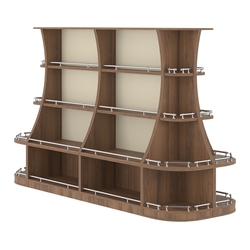 Островной низкий стеллаж ГАРАНТ №3-О с ограничителями, Орех + Крем Вайс