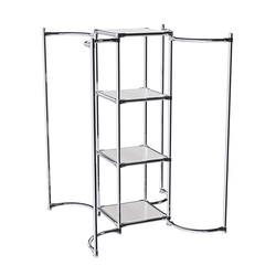 Хромированное вешало ВОЛНА №3-3 с полками ДСП 16мм, Ясень Анкор светлый - U31104