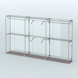 Торговая система ХРОМ (задняя стенка - стекло) 3600 мм с поручнями №5, Ясень Анкор темный